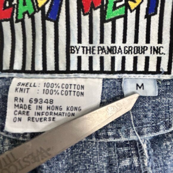 Vintage Acid Wash Denim Jacket East West by The Panda Group Oversized Sz Medium - Picture 15 of 16